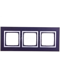 Simon 54 Nature Ramka potrójna metal INOX YIN DRN3/78