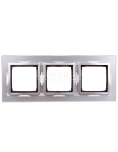 Simon 54 Nature Ramka potrójna szkło SREBRNA MGŁA DRN3/71