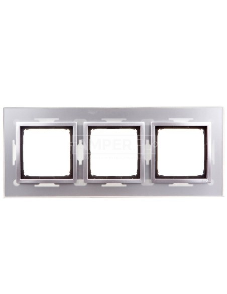 Simon 54 Nature Ramka potrójna szkło SREBRNA MGŁA DRN3/71