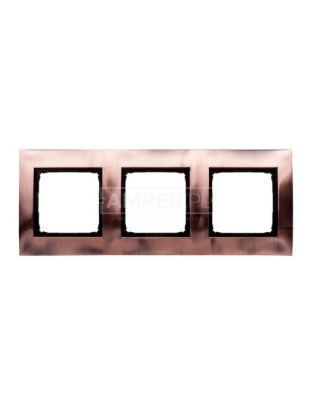 Simon 54 Premium Ramka potrójna metalowa miedź rustykalna DR3/36