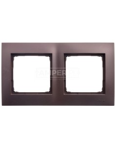 Simon 54 Premium Ramka podwójna brąz mat DR2/46