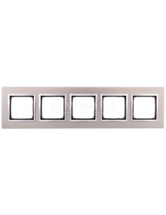 Simon 54 Nature Ramka pięciokrotna metal SATYNOWY BLASK DRN5/79