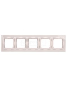 Simon 54 Nature Ramka pięciokrotna szkło BIAŁA PERŁA DRN5/70