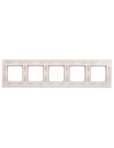 Simon 54 Nature Ramka pięciokrotna szkło BIAŁA PERŁA DRN5/70