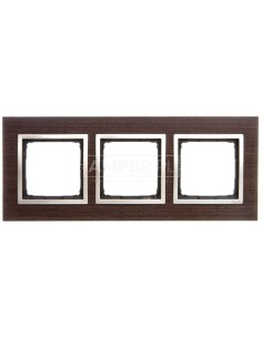 Simon 54 Nature Ramka potrójna drewno ZŁOTE WENGE DRN3/85