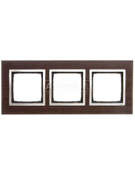 Simon 54 Nature Ramka potrójna drewno ZŁOTE WENGE DRN3/85