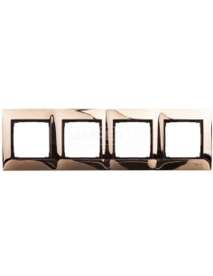 Simon 54 Premium Ramka poczwórna metalowa złoto DR4/66