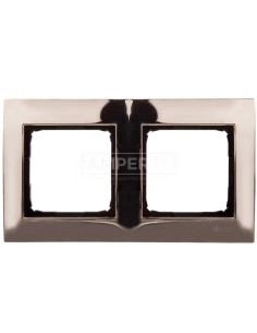 Simon 54 Premium Ramka podwójna metalowa złoto DR2/66