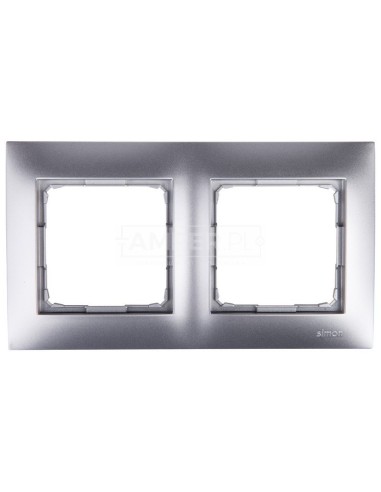 Simon 54 Premium Ramka podwójna srebrny mat /do karton-gips/ DRK2/43