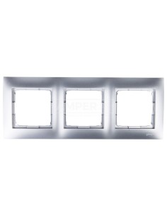 Simon 54 Premium Ramka potrójna srebrny mat /do karton-gips/ DRK3/43