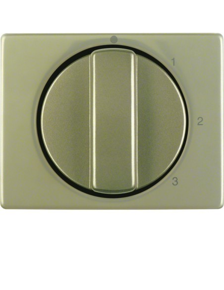 Arsys Płytka czołowa z pokrętłem do łącznika 3-pozycyjnego z "0", jasny brąz, metal 10870101 Berker Hager
