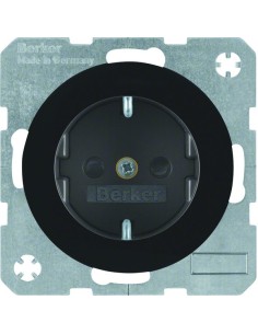 R.1/R.3 Gniazdo SCHUKO, samozaciski, czarny, połysk 47232045 Berker Hager