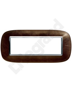 AXOLUTE Ramka owalna 6-modułowa skóra kawa HB4806SLS