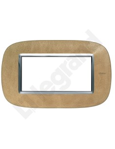 AXOLUTE Ramka owalna 4-modułowa skóra piasek HB4804SLC