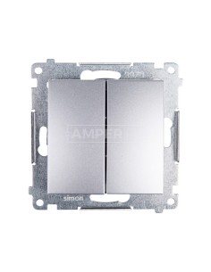 Simon 54 Przycisk podwójny srebrny mat DP2.01/43 2