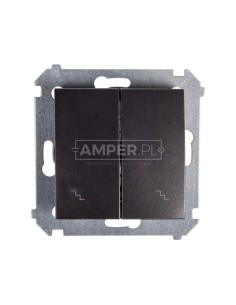 Simon 54 Łącznik schodowy podwójny z podświetleniem antracyt DW6/2L.01/48