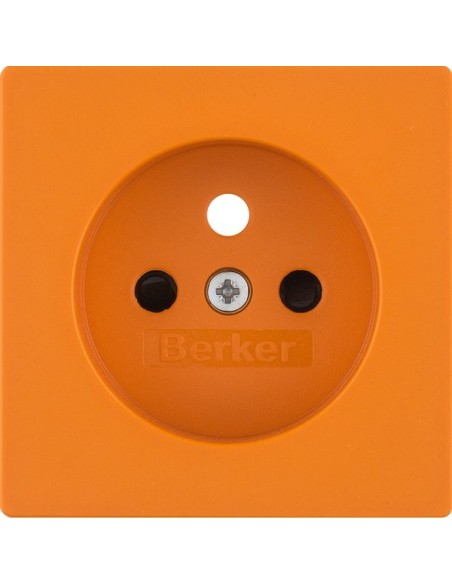 Q.x Płytka czołowa z przysłonami styków do gniazda z uziemieniem, do obwodów specjalnych, pomarańczowy, aksamit 3965766014 Berke