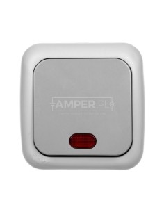 PALMIYE Łącznik pojedynczy podświetlany IP54 szary 90555519