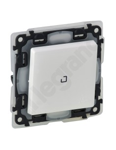 VALENA LIFE Łącznik jednobiegunowy IP44 z podświetleniem biały 752161