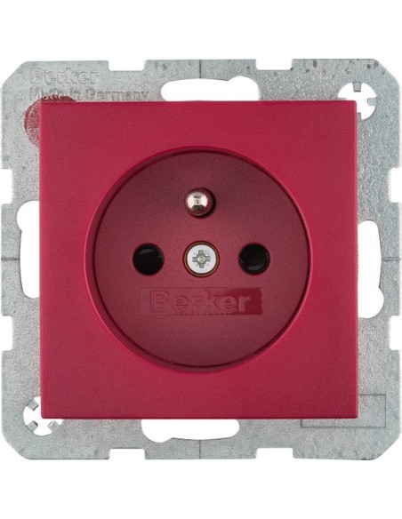 B.3/B.7 Płytka czołowa z przysłonami styków do gniazda z uziemieniem, czerwony 3965760062 Berker Hager