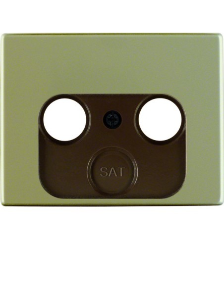 Arsys Płytka czołowa do gniazda antenowego 2- i 3-wyjściowego, jasny brąz, metal 12020021 Berker Hager