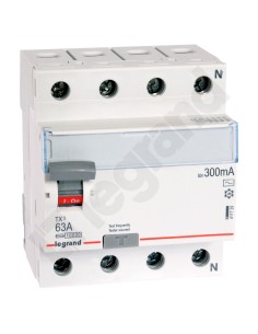Wyłącznik różnicowoprądowy 4P 63A 0,3A typ AC P304 TX3 411729