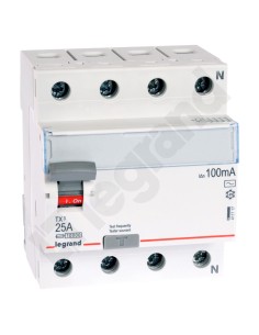 Wyłącznik różnicowoprądowy 4P 25A 0,1A typ AC P304 TX3 411717