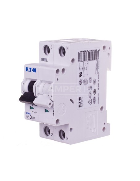 Wyłącznik nadprądowy 1+N C 6A 15kA AC FAZ C6/1N 278668