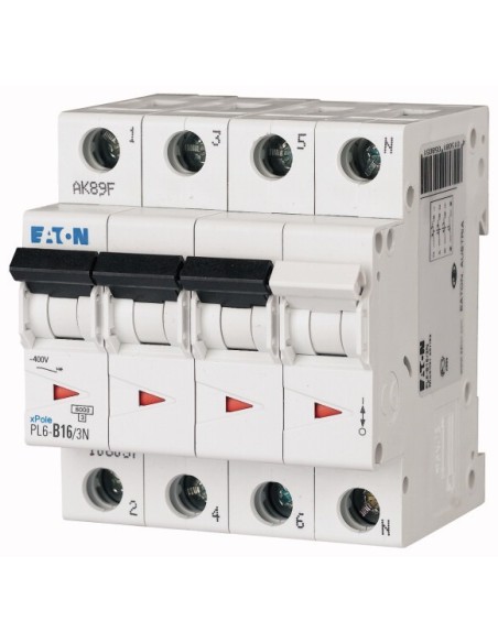 Wyłącznik nadprądowy 3P+N D 16A 6kA AC PL6-D16/3N 165035