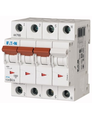 Wyłącznik nadprądowy 3P+N D 4A 10kA AC PLSM-D4/3N-MW 242558