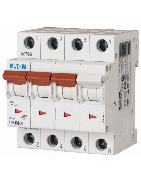 Wyłącznik nadprądowy 3P+N D 4A 10kA AC PLSM-D4/3N-MW 242558