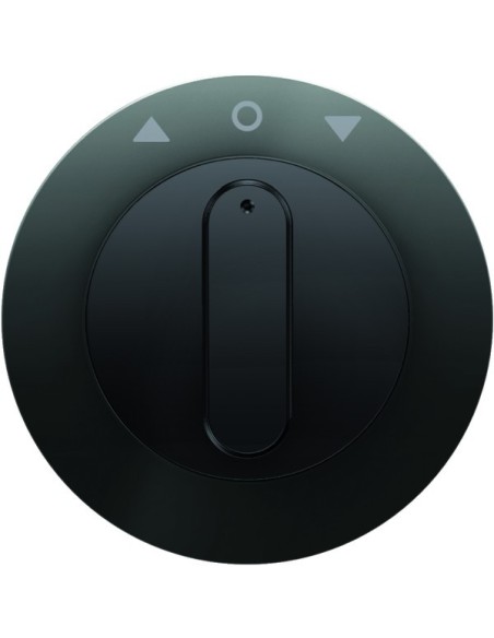 R.1/R.3 Płytka czołowa z pokrętłem do łącznika żaluzjowego obrotowego, czarny 10802045 Berker Hager