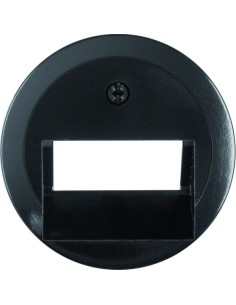 Serie 1930/Glas Płytka czołowa do gniazda przyłączeniowego UAE 2-kr komputerowego i telefonicznego, czarny 140901 Berker Hager