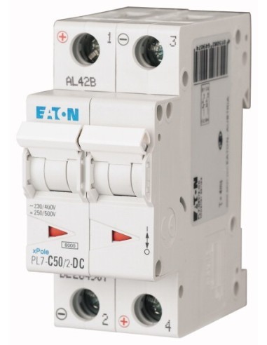 Wyłącznik nadprądowy 2P C 50A 10kA DC PL7-C50/2-DC 264907