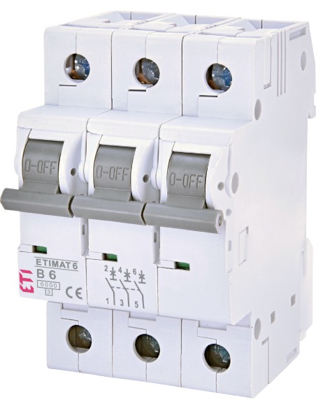 Wyłącznik nadprądowy 3P B 6A 6kA ETIMAT 6 002115512
