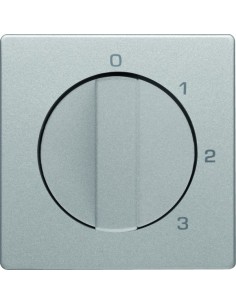 Q.x Płytka czołowa z pokrętłem do łącznika 3-pozycyjnego z pozycją zerową i nadrukiem, alu aksamit, lakierowany 10966084 Berker