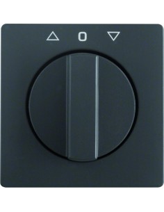 Q.x Płytka czołowa z pokrętłem do łącznika żaluzjowego obrotowego, antracyt, aksamit 10806086 Berker Hager