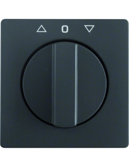 Q.x Płytka czołowa z pokrętłem do łącznika żaluzjowego obrotowego, antracyt, aksamit 10806086 Berker Hager