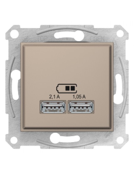 Sedna Gniazdo ładowarki USB 2.1A satyna SDN2710268