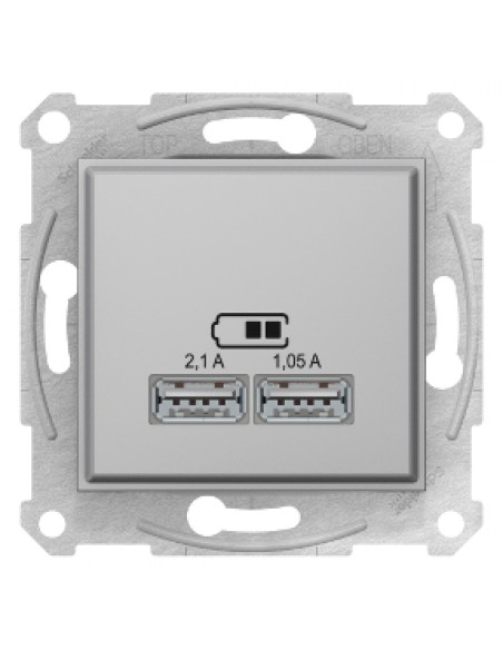 Sedna Gniazdo ładowarki USB 2.1A aluminium SDN2710260