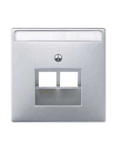 Merten System D Płytka centralna gniazda komputerowego podwójnego RJ45 aluminiowy MTN292660