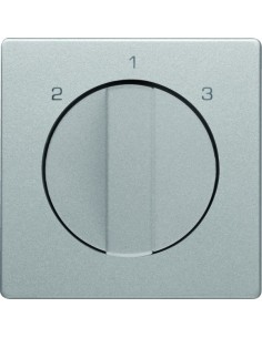 Q.x Płytka czołowa z pokrętłem do łącznika 3-pozycyjnego bez pozycji zerowej i nadrukiem, alu aksamit, lakierowany 10846084 Berk