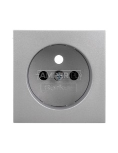 B.Kwadrat/B.7 Płytka czołowa gniazda z/u z przesłonami styków aluminium 3965768994