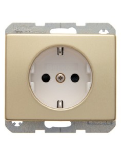 Arsys Gniazdo SCHUKO z podwyższoną ochroną styków, złoty 47340002 Berker Hager