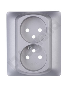 SISTENA LIFE Plakietka gniazda podwójnego metalic 771335