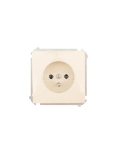 Simon Basic Gniazdo pojedyncze z/u 16A IP20 z przesłoną torów beżowe BMGZ1z.01/12
