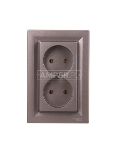 ASFORA Gniazdo 2x2P stal EPH9700262