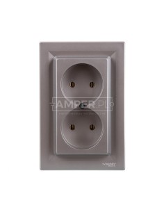 ASFORA Gniazdo 2x2P aluminium EPH9700261