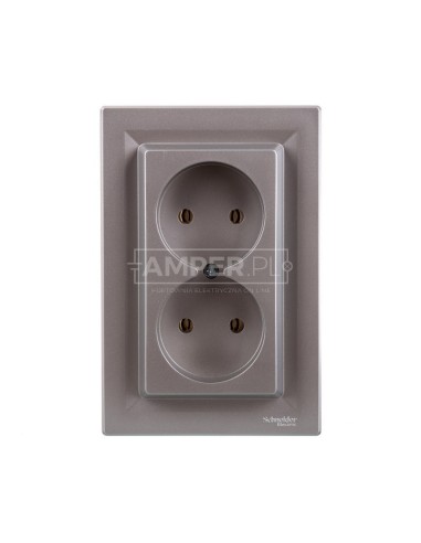 ASFORA Gniazdo 2x2P aluminium EPH9700261