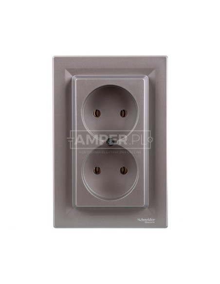 ASFORA Gniazdo 2x2P aluminium EPH9700261